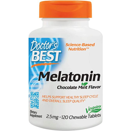 DOCTOR'S BEST MELATONIN 2,5 mg choco/mint 120 tab