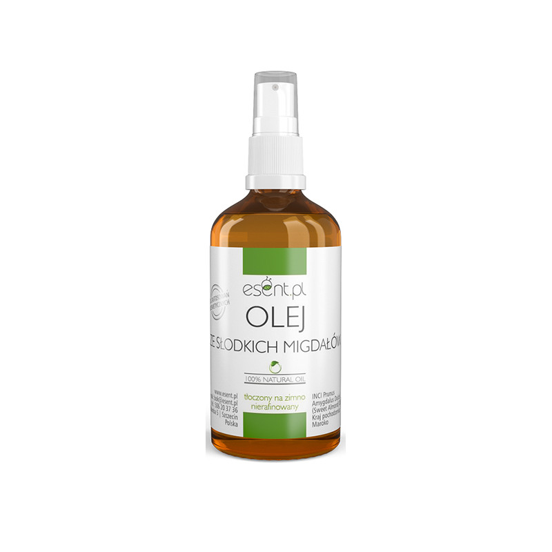 ESENT OLEJ ZE SŁODKICH MIGDAŁÓW nierafinow. 50ml ESENT OLEJ ZE SŁODKICH MIGDAŁÓW nierafinow. 50ml
