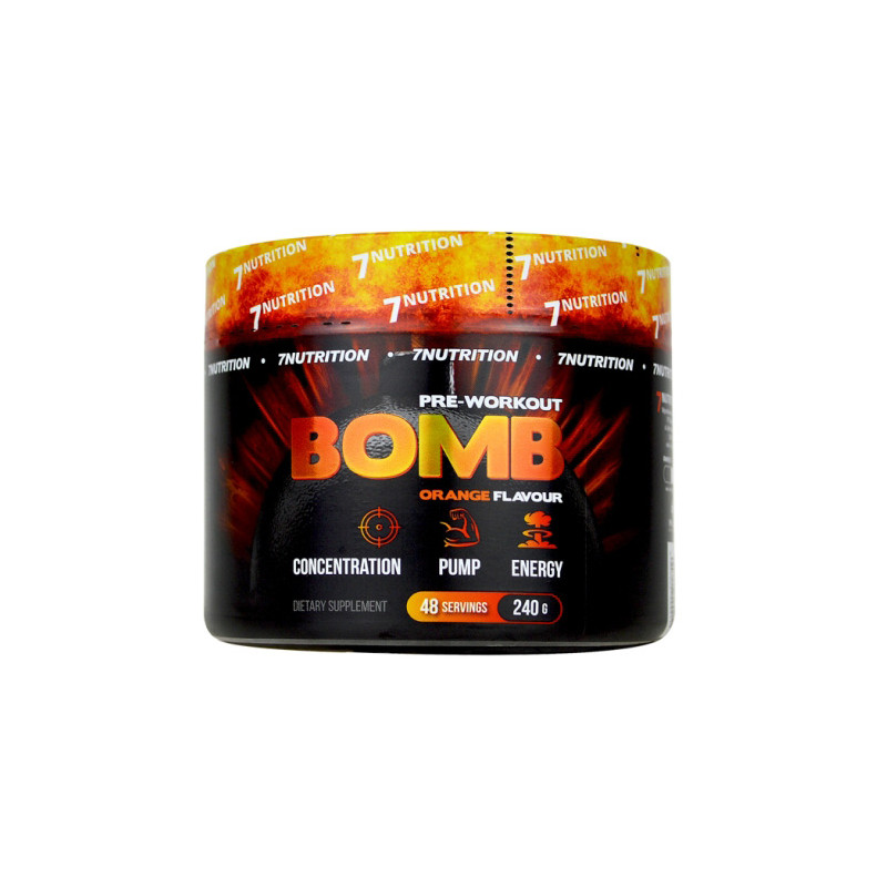 7 NUTRITION BOMB PRE WORKOUT 240g orange 7 NUTRITION BOMB PRE WORKOUT 240g orange