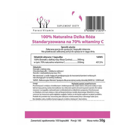 FOREST VITAMIN DZIKA RÓŻA 100kaps