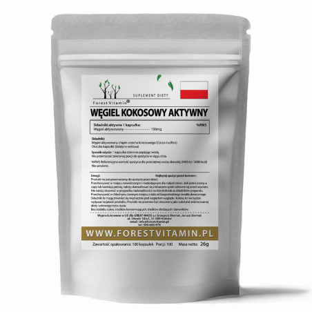 FOREST VITAMIN WĘGIEL AKTYWOWANY 150 mg-100 kaps