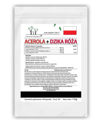 FOREST VITAMIN ACEROLA+DZIKA RÓŻA - 100 kaps