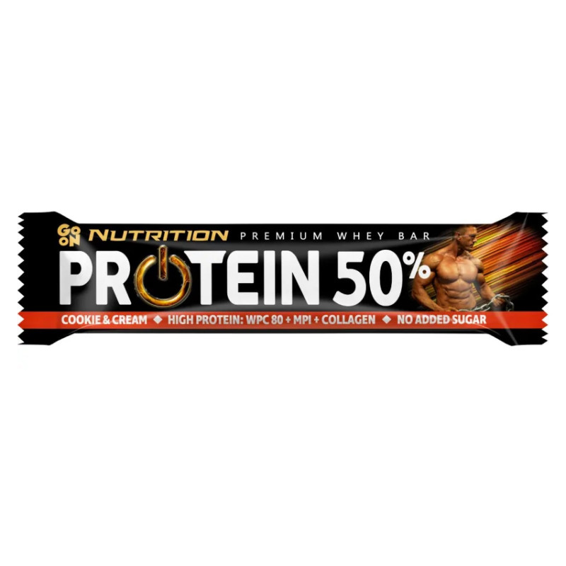 GO ON NUTRITION PROTEIN BAR 50% - 40g cookie-cream GO ON NUTRITION PROTEIN BAR 50% - 40g cookie-cream