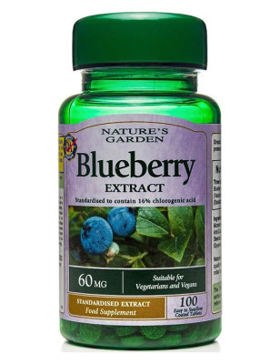 HOLLAND-BARRETT BLUEBERRY EXTR. 60mg-100tabl