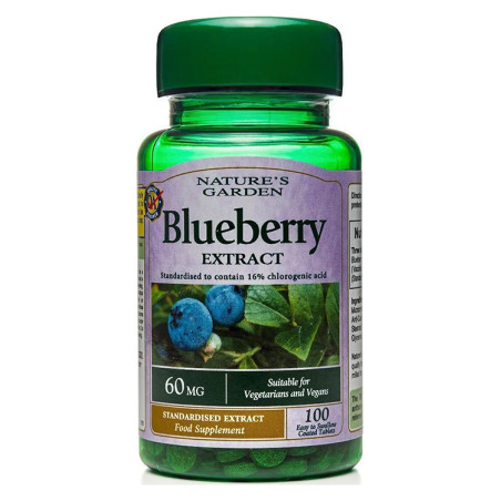 HOLLAND-BARRETT BLUEBERRY EXTR. 60mg-100tabl