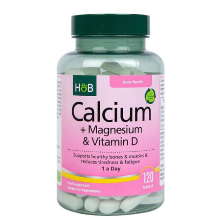 HOLLAND-BARRETT CALCIUM+MAGNESIUM & VIT.D-120tabl 