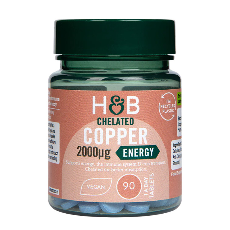 HOLLAND-BARRETT CHELATED COPPER 2000mcg-90tabl veg HOLLAND-BARRETT CHELATED COPPER 2000mcg-90tabl veg