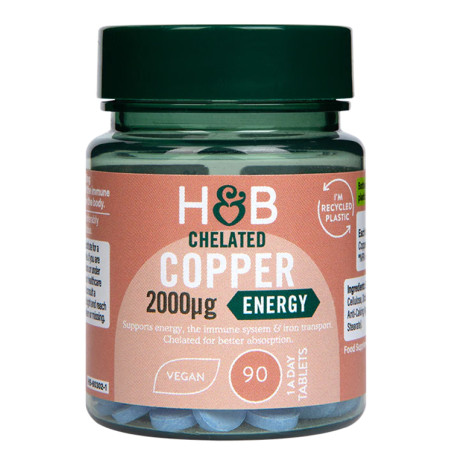 HOLLAND-BARRETT CHELATED COPPER 2000mcg-90tabl veg