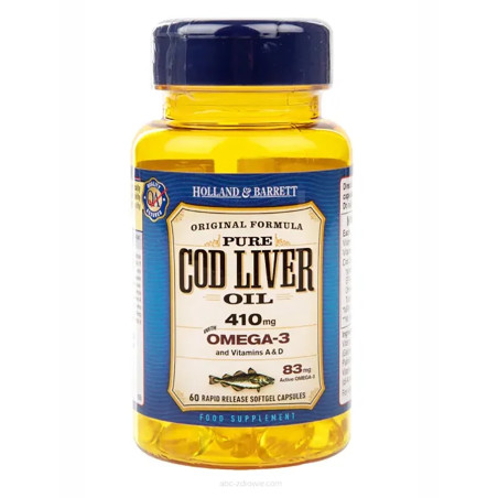 HOLLAND-BARRETT COD LIVER OIL 410mg-60 softgel