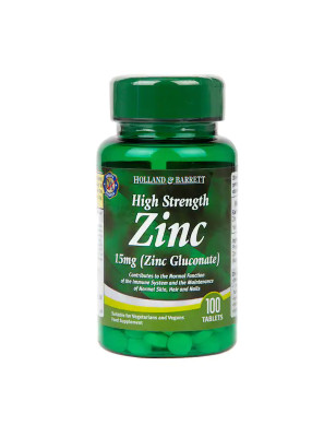 HOLLAND-BARRETT HIGH STRENGTH ZINC 15mg - 100tabl