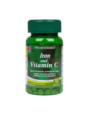 HOLLAND-BARRETT IRON & VITAMIN C - 100tabl