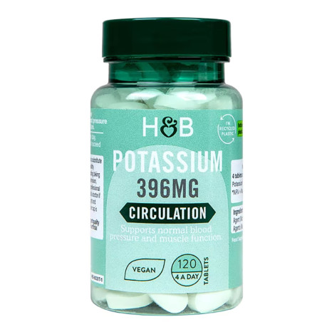 HOLLAND-BARRETT POTASSIUM 396 mg - 120 tabl vegan