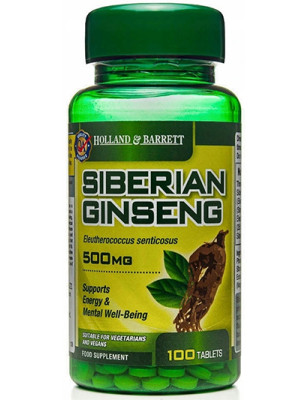 HOLLAND-BARRETT SIBERIAN GINSENG 500mg - 100tab