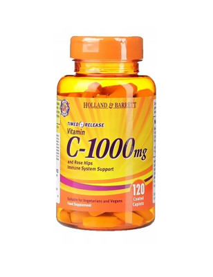 HOLLAND-BARRETT TIMED RELEASE VITAMIN C w. ROSE120