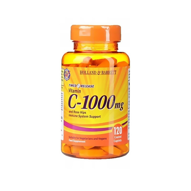 HOLLAND-BARRETT TIMED RELEASE VITAMIN C w. ROSE120