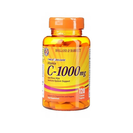 HOLLAND-BARRETT TIMED RELEASE VITAMIN C w. ROSE120