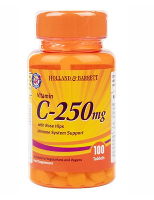HOLLAND-BARRETT VIT C WILD R. HIPS 250mg - 100tabl