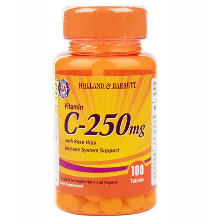 HOLLAND-BARRETT VIT C WILD R. HIPS 250mg - 100tabl