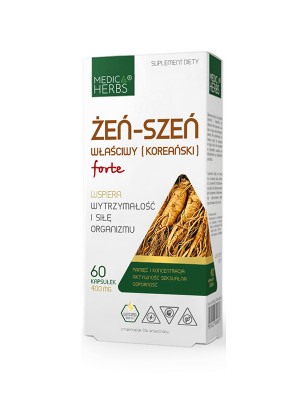 MEDICA HERBS ŻEŃ-SZEŃ WŁAŚCIWY KOR. FORTE 60 kaps