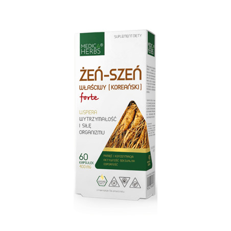 MEDICA HERBS ŻEŃ-SZEŃ WŁAŚCIWY KOR. FORTE 60 kaps