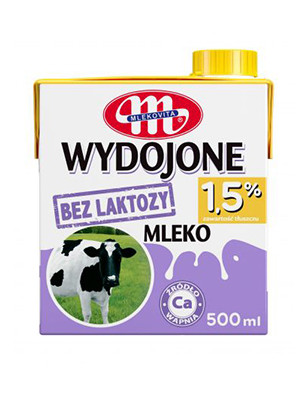 MLEKOVITA MLEKO UHT WYDOJONE BEZ LAK. 1,5% 500ml 