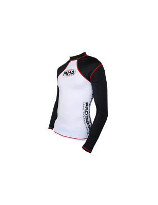 MMA KOSZULKA RASH GUARD COMBAT WHITE - MMA008
