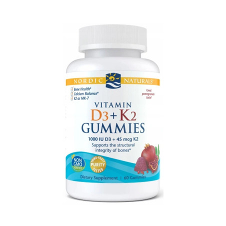 NORDIC NATURALS VITAMIN D3+K2 Pomegranate - 60gumm