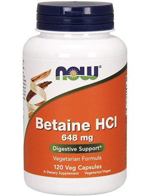 NOW BETAINE HCL 120 kaps vegge