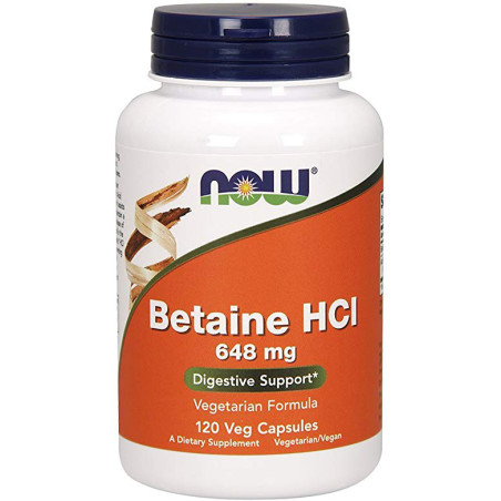 NOW BETAINE HCL 120 kaps vegge