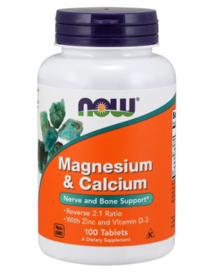 NOW MAGNESIUM & CALCIUM with ZINC i VIT.D3 100 tab
