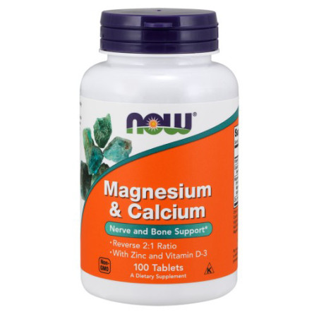 NOW MAGNESIUM & CALCIUM with ZINC i VIT.D3 100 tab