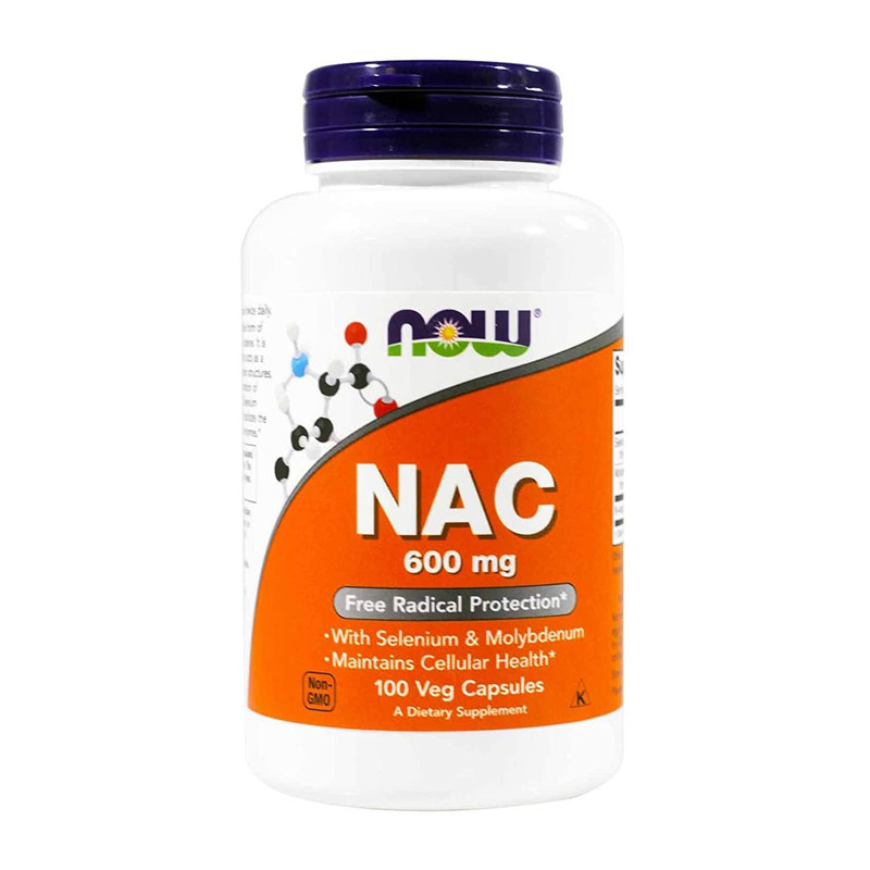 NOW NAC ACETYL CYSTEINE 600mg - 100 kaps NOW NAC ACETYL CYSTEINE 600mg - 100 kaps
