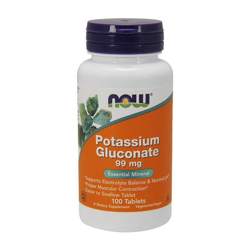NOW POTASSIUM GLUCONATE 99 mg - 100 tab. NOW POTASSIUM GLUCONATE 99 mg - 100 tab.