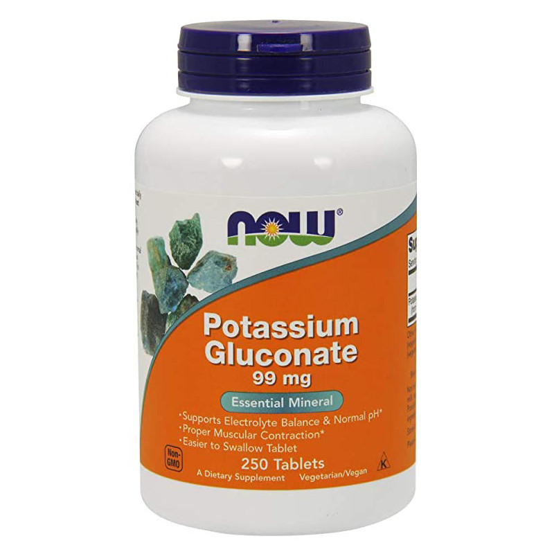 NOW POTASSIUM GLUCONATE 99 mg - 250 tab. NOW POTASSIUM GLUCONATE 99 mg - 250 tab.