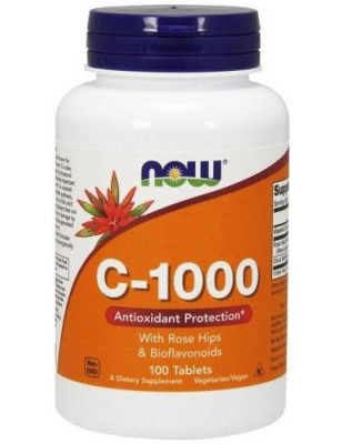 NOW VITAMIN C-1000 rose hips & bioflav. 100 tab. 