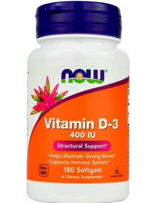 NOW VITAMIN D-3 400IU-180 kaps