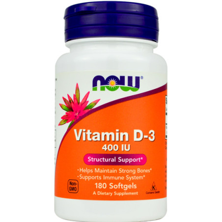 NOW VITAMIN D-3 400IU-180 kaps