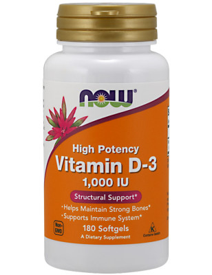 NOW VIT D-3 1000iu - 180 softgels