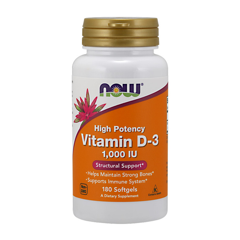 NOW VIT D-3 1000iu - 180 softgels NOW VIT D-3 1000iu - 180 softgels