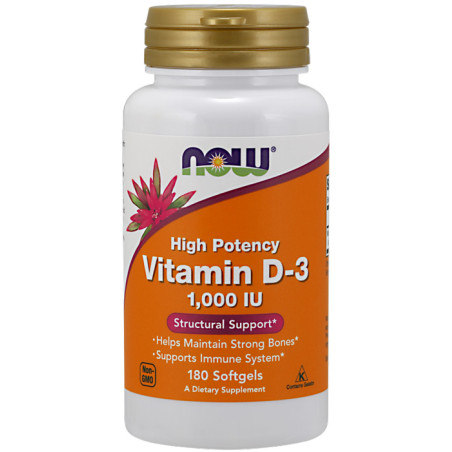 NOW VIT D-3 1000iu - 180 softgels