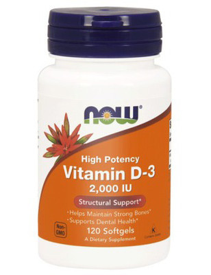 NOW VITAMIN D-3 2000IU-120 softgel