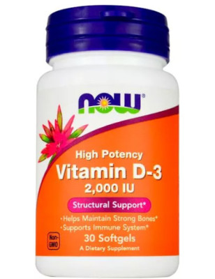 NOW VITAMIN D-3 2000IU-30 softgel