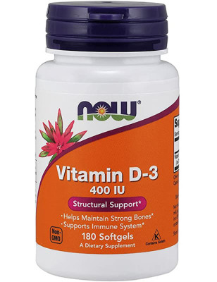 NOW VIT D-3 400iu - 180 softgels