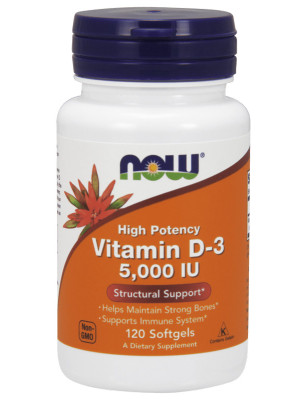 NOW VITAMIN D-3 5000IU-120 softgel