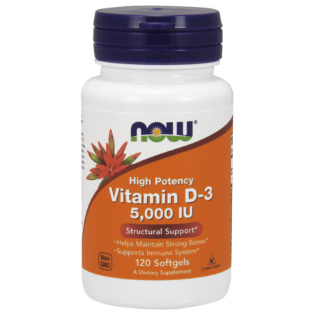 NOW VITAMIN D-3 5000IU-120 softgel