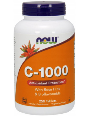 NOW VITAMIN C-1000 rose hips & bioflav. 250 tab. 