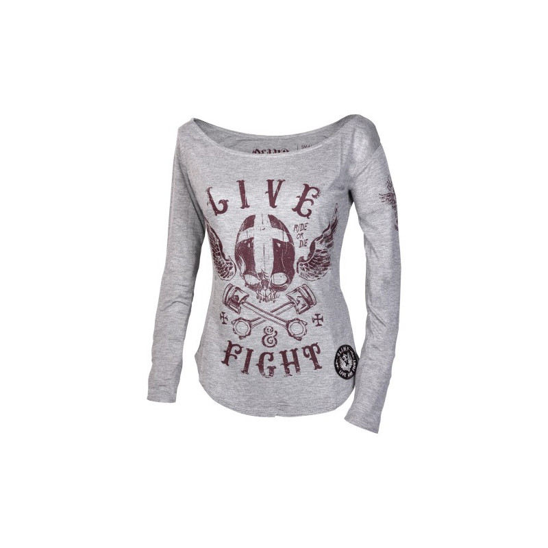 OLIMP LADY'S L/S-VOODOO MOTORS grey XS OLIMP LADY'S L/S-VOODOO MOTORS grey XS