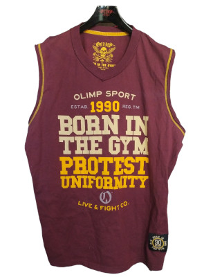 OLIMP MEN'S S/L TEE PROTEST burgundy M