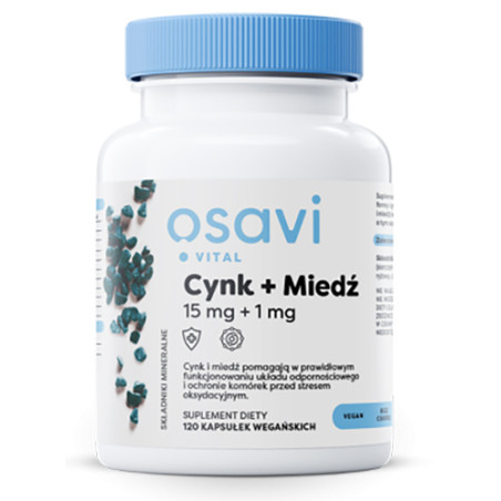 OSAVI CYNK+MIEDŹ 15mg+1mg - 120kaps vege