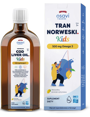 OSAVI TRAN NORWESKI KIDS 500mg OMEGA3 250ml cytryn